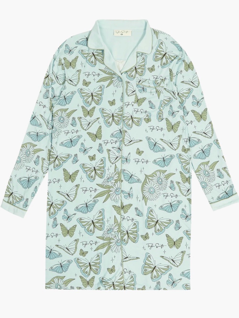 Taylor Swift Self Titled Butterfly PJ Sleep Shirt Dress Large